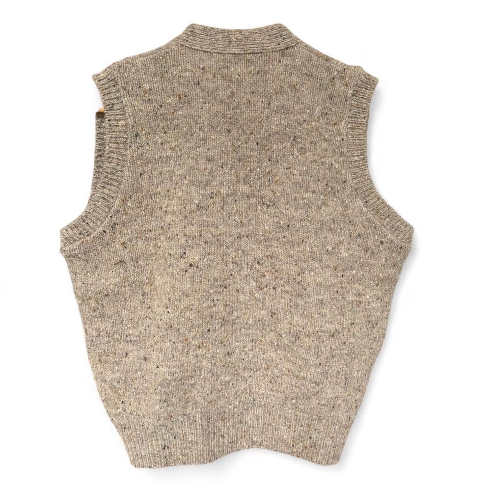 Vintage Eddie Bauer Wool Tweed Sweater Vest Speckled Knit size L - Picture 2 of 8